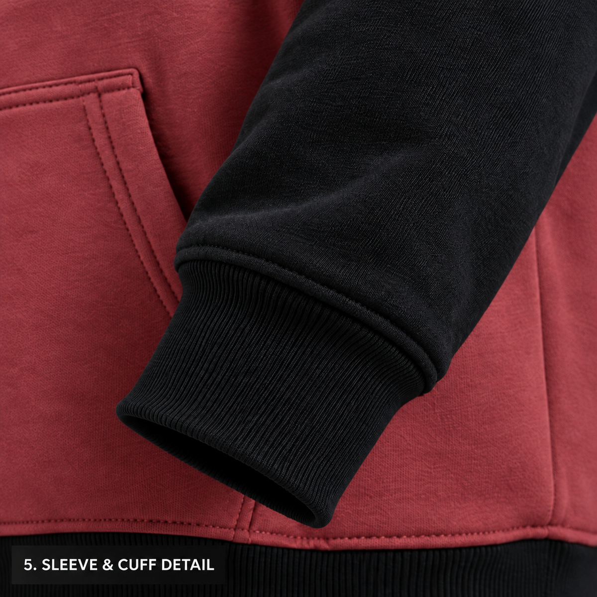 AshenWolf Signature Embroidered Oversized Hoodie – Burgundy & Black