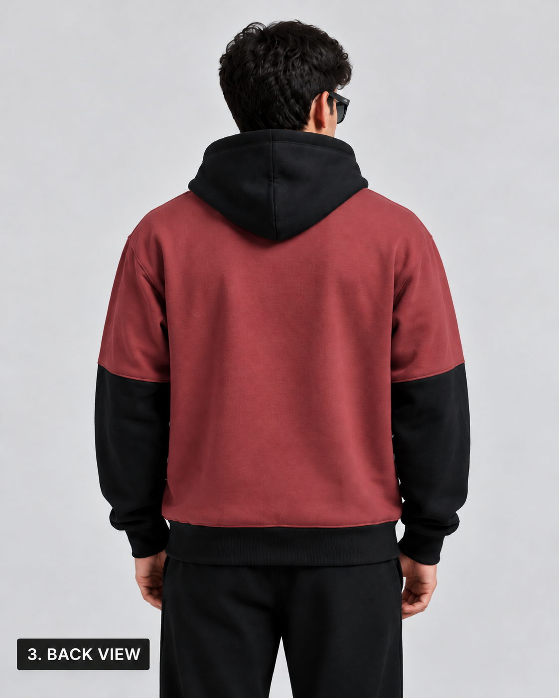 AshenWolf Signature Embroidered Oversized Hoodie – Burgundy & Black