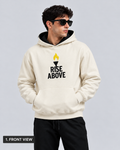 AshenWolf Oversized “Rise Above” Cream Cotton Fleece Hoodie (320 GSM) | Made in Bangladesh
