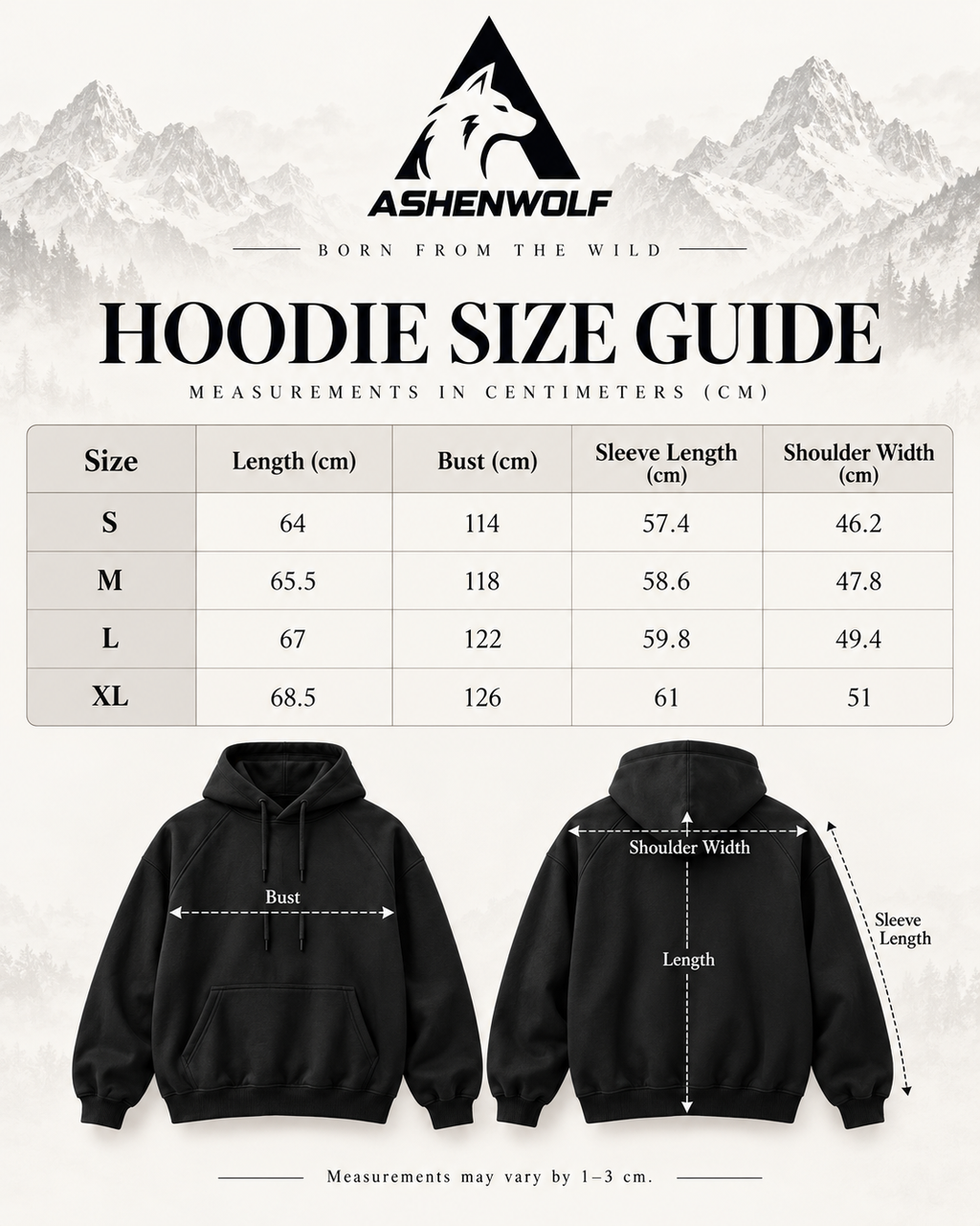 AshenWolf Oversized “Rise Above” Cream Cotton Fleece Hoodie (320 GSM) | Made in Bangladesh