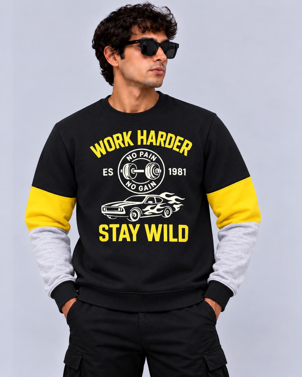 Ashenwolf Work Harder Stay Wild Graphic Sweatshirt
