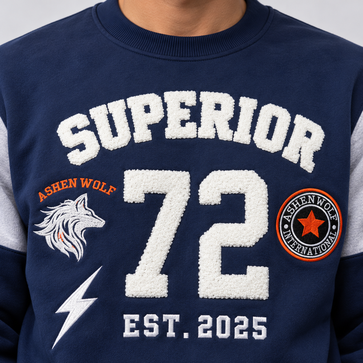 Ashenwolf Superior 72 Heritage Varsity Sweatshirt.