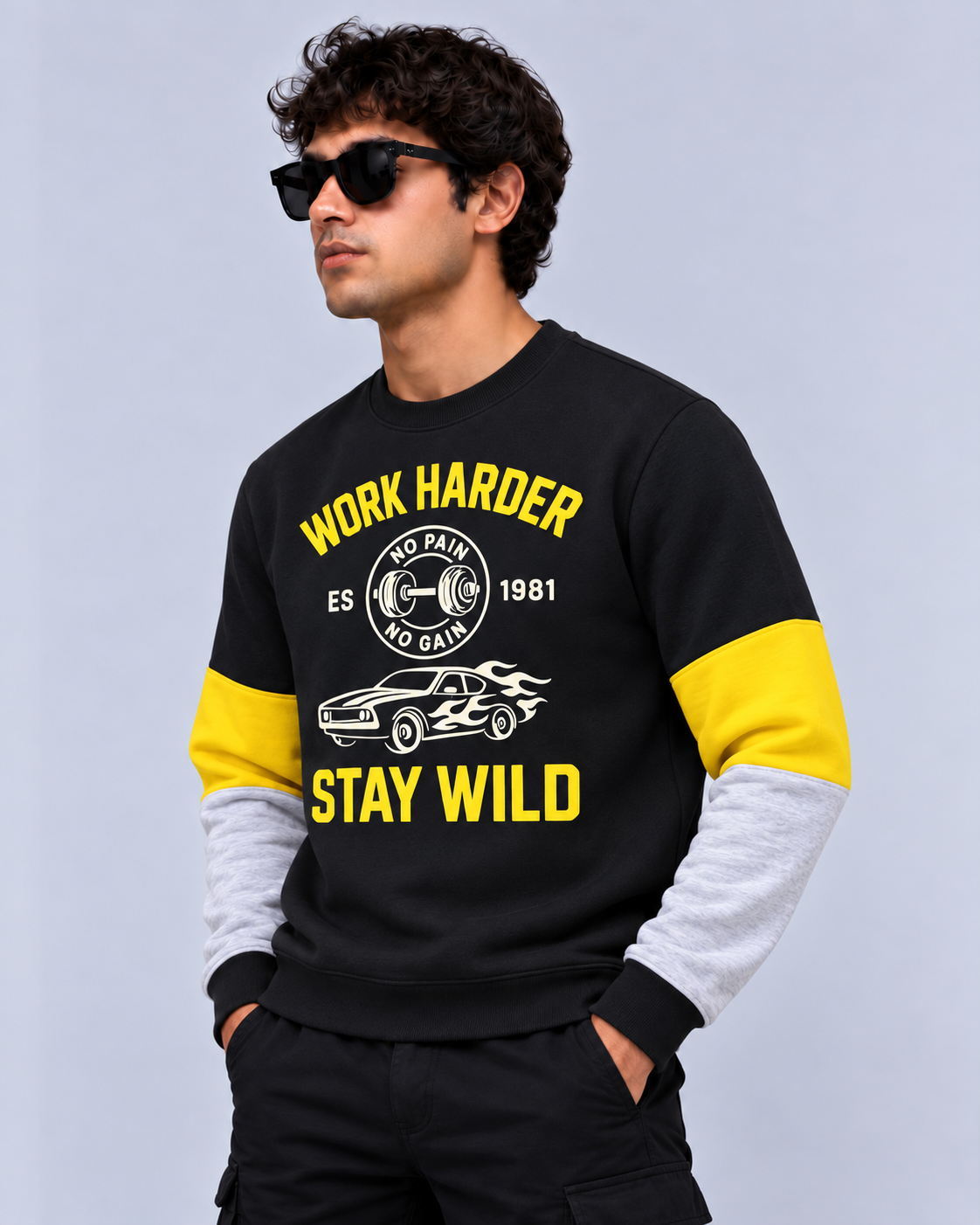 Ashenwolf Work Harder Stay Wild Graphic Sweatshirt