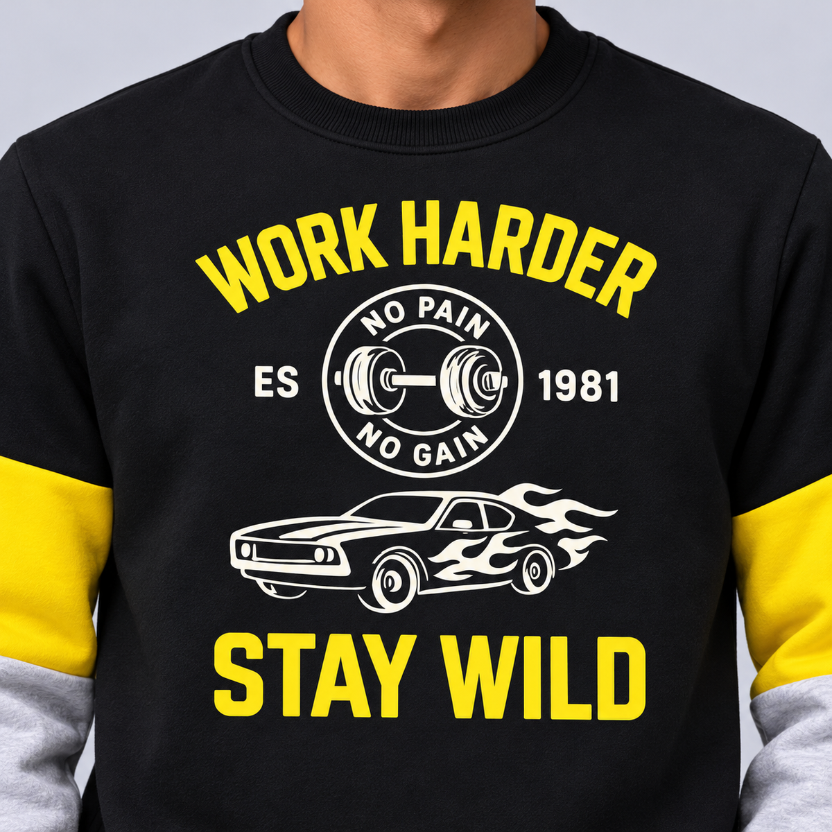 Ashenwolf Work Harder Stay Wild Graphic Sweatshirt