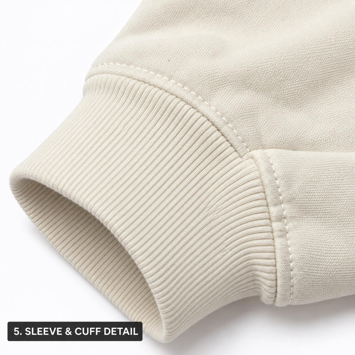AshenWolf Oversized “Rise Above” Cream Cotton Fleece Hoodie (320 GSM) | Made in Bangladesh