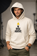 AshenWolf Oversized “Rise Above” Cream Cotton Fleece Hoodie (320 GSM) | Made in Bangladesh