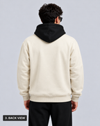 AshenWolf Oversized “Rise Above” Cream Cotton Fleece Hoodie (320 GSM) | Made in Bangladesh