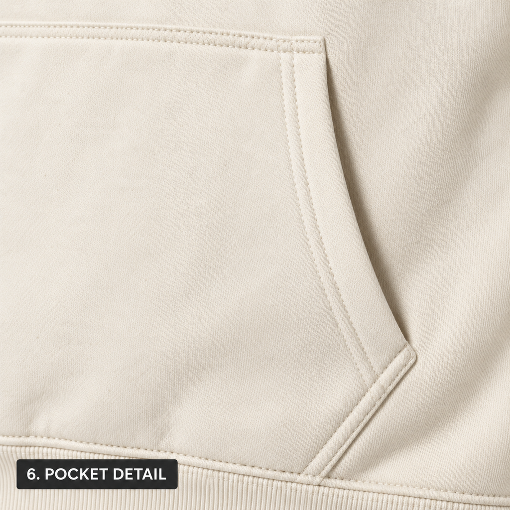 AshenWolf Oversized “Rise Above” Cream Cotton Fleece Hoodie (320 GSM) | Made in Bangladesh