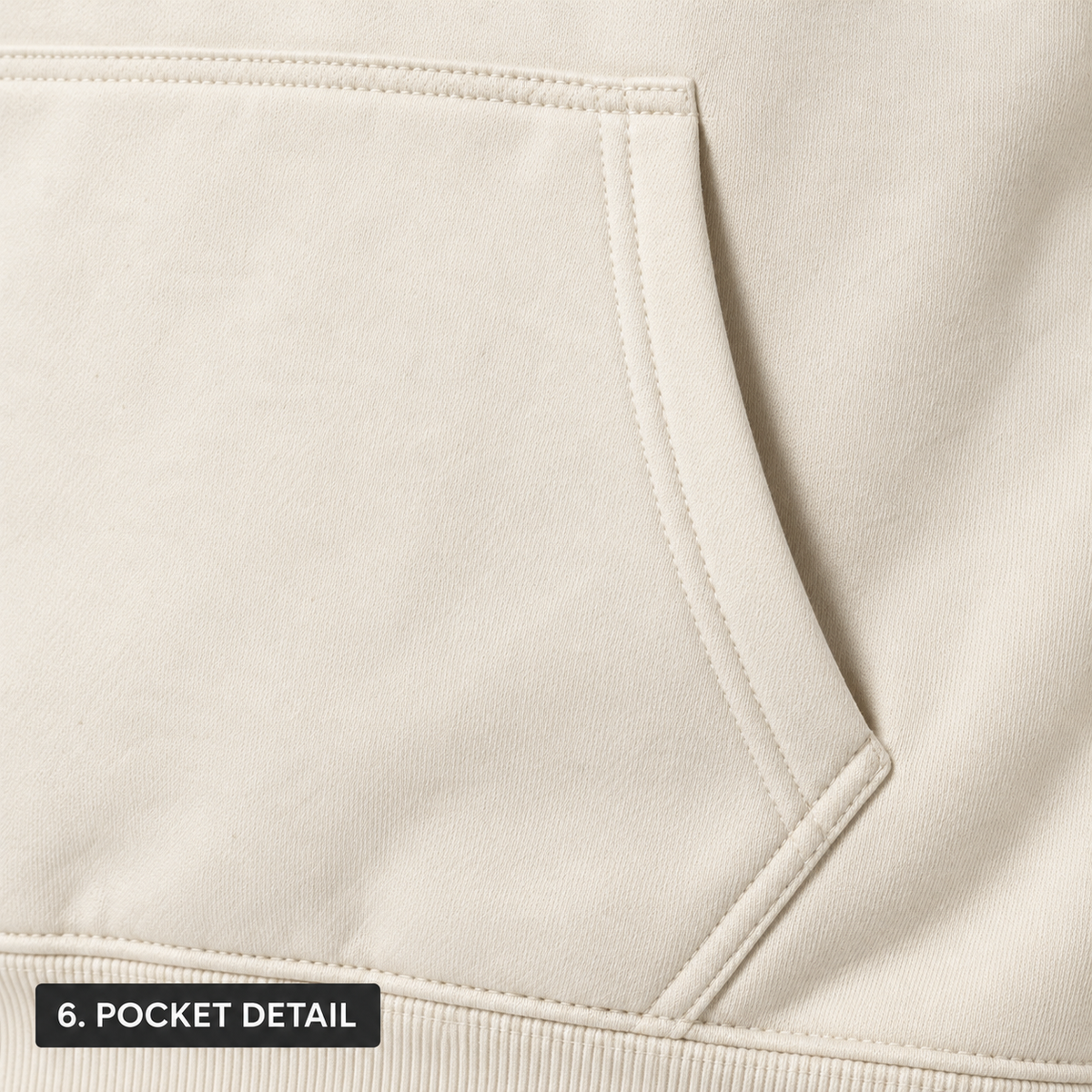 AshenWolf Oversized “Rise Above” Cream Cotton Fleece Hoodie (320 GSM) | Made in Bangladesh