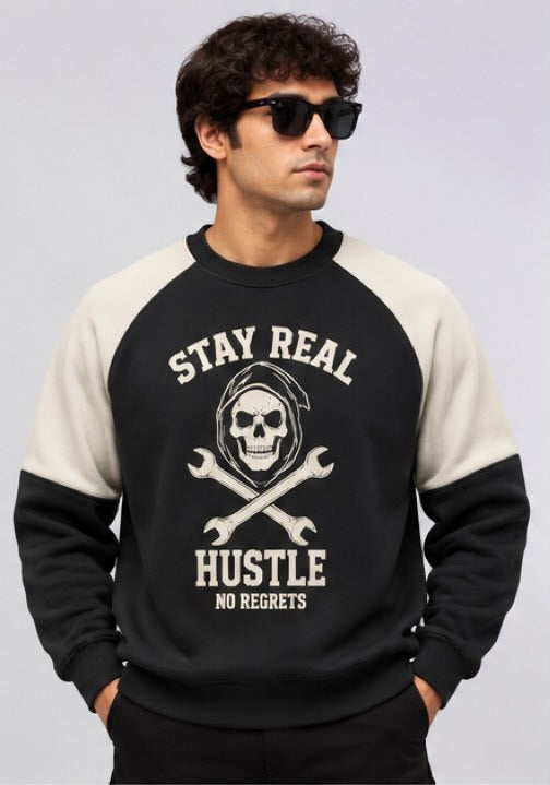 Ashenwolf Stay Real Hustle Graphic Sweatshirt