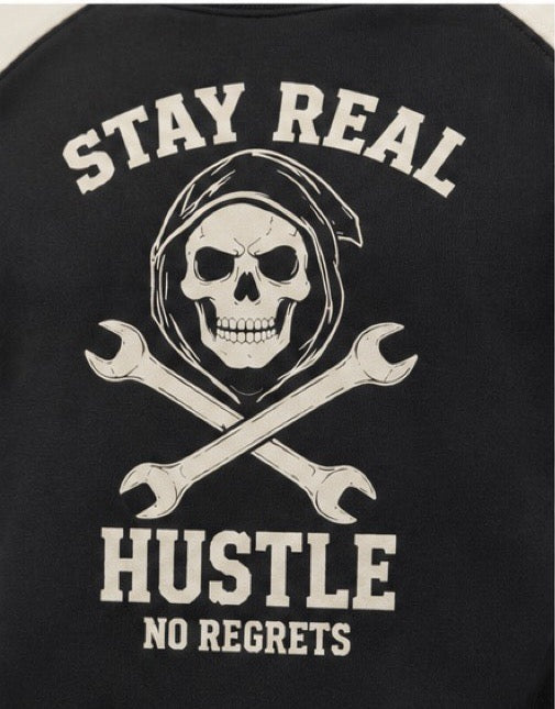 Ashenwolf Stay Real Hustle Graphic Sweatshirt